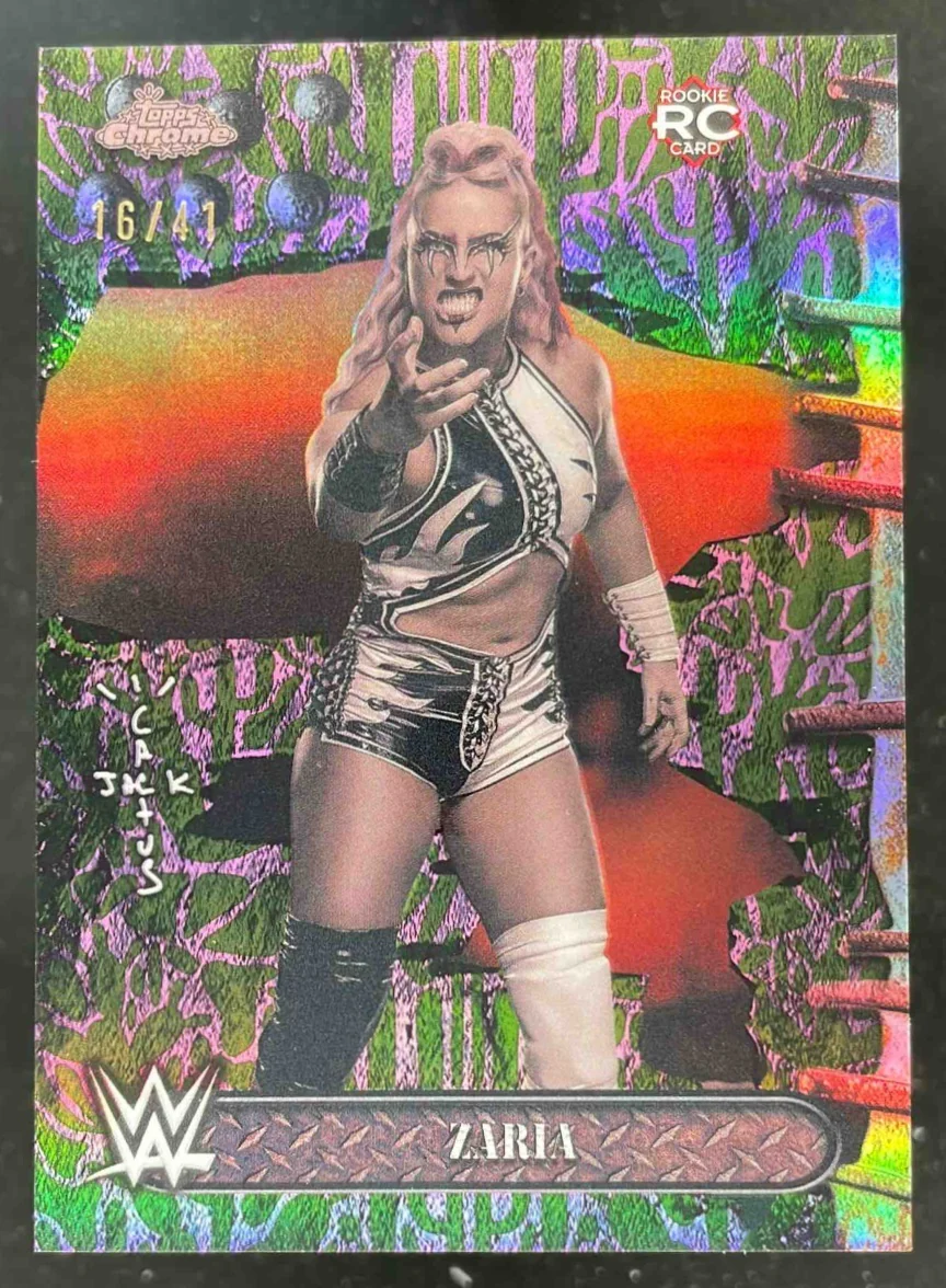 2025 Topps Chrome WWE x Cactus Jack Cactus Jack Refractor #95 Zaria RC /41