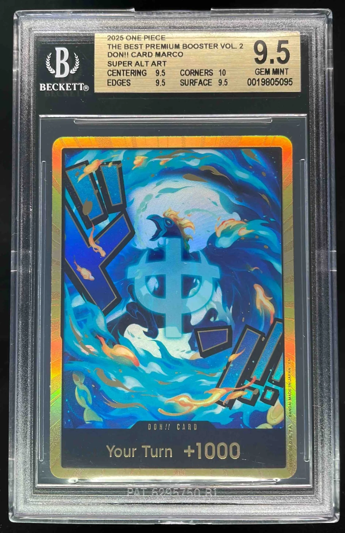 2025 One Piece The Best Premium Booster Don Card Marco Super Alt Art BGS 9.5
