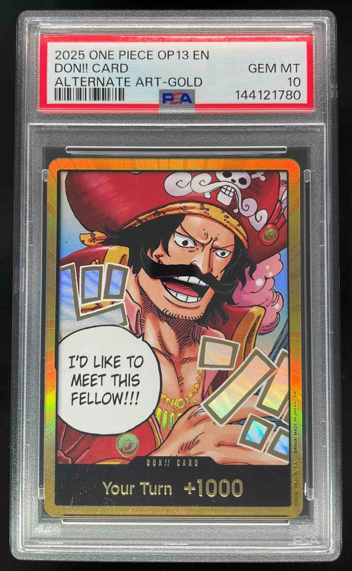 2025 One Piece OP13 EN Don!! Card Alternate Art Gold PSA 10