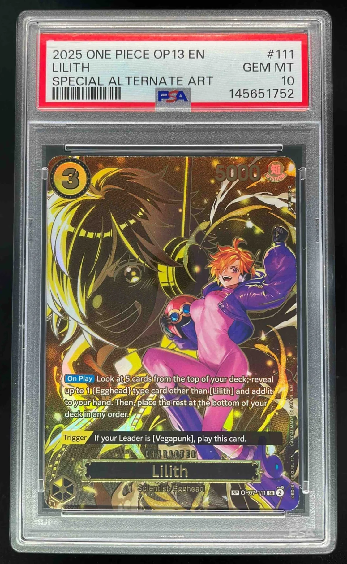 2025 One Piece OP13 EN #111 Lilith Special Alternate Art PSA 10