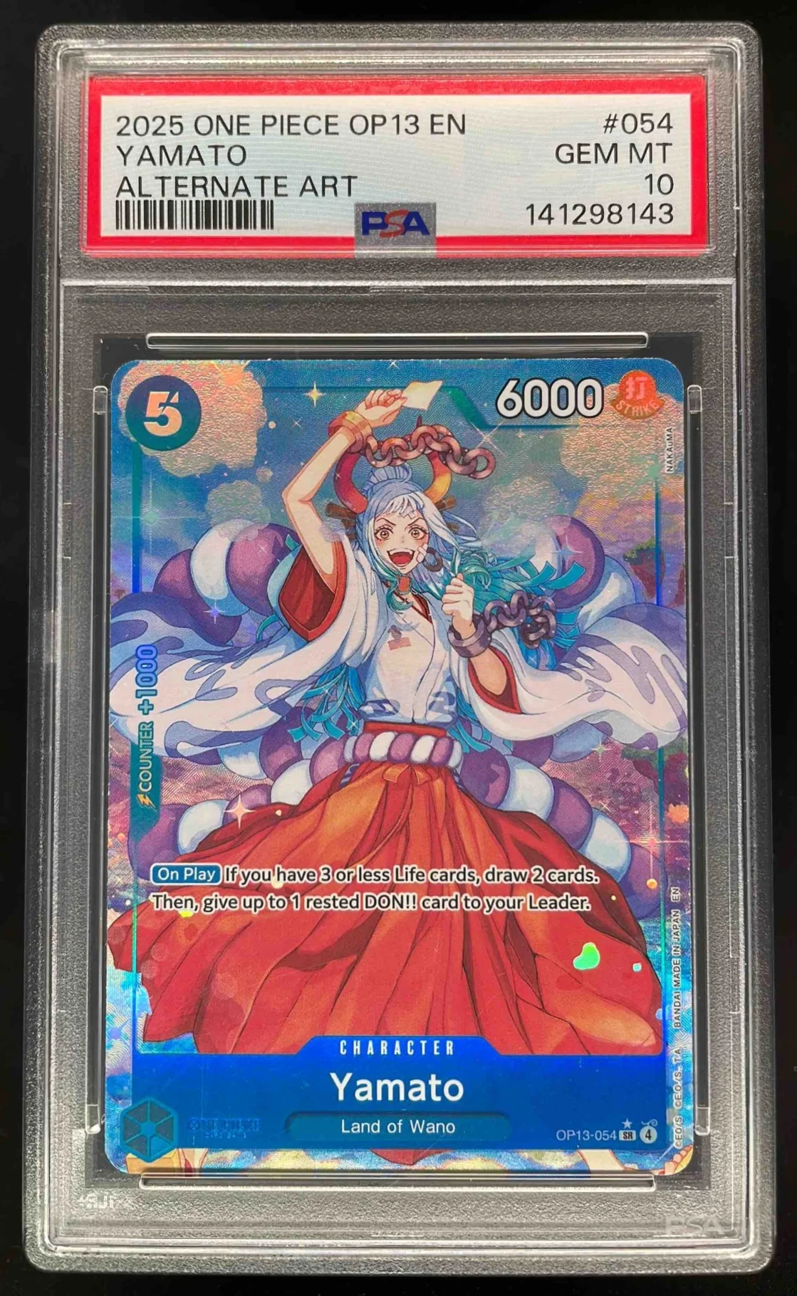 2025 One Piece OP13 EN #054 Yamato Alternate Art PSA 10