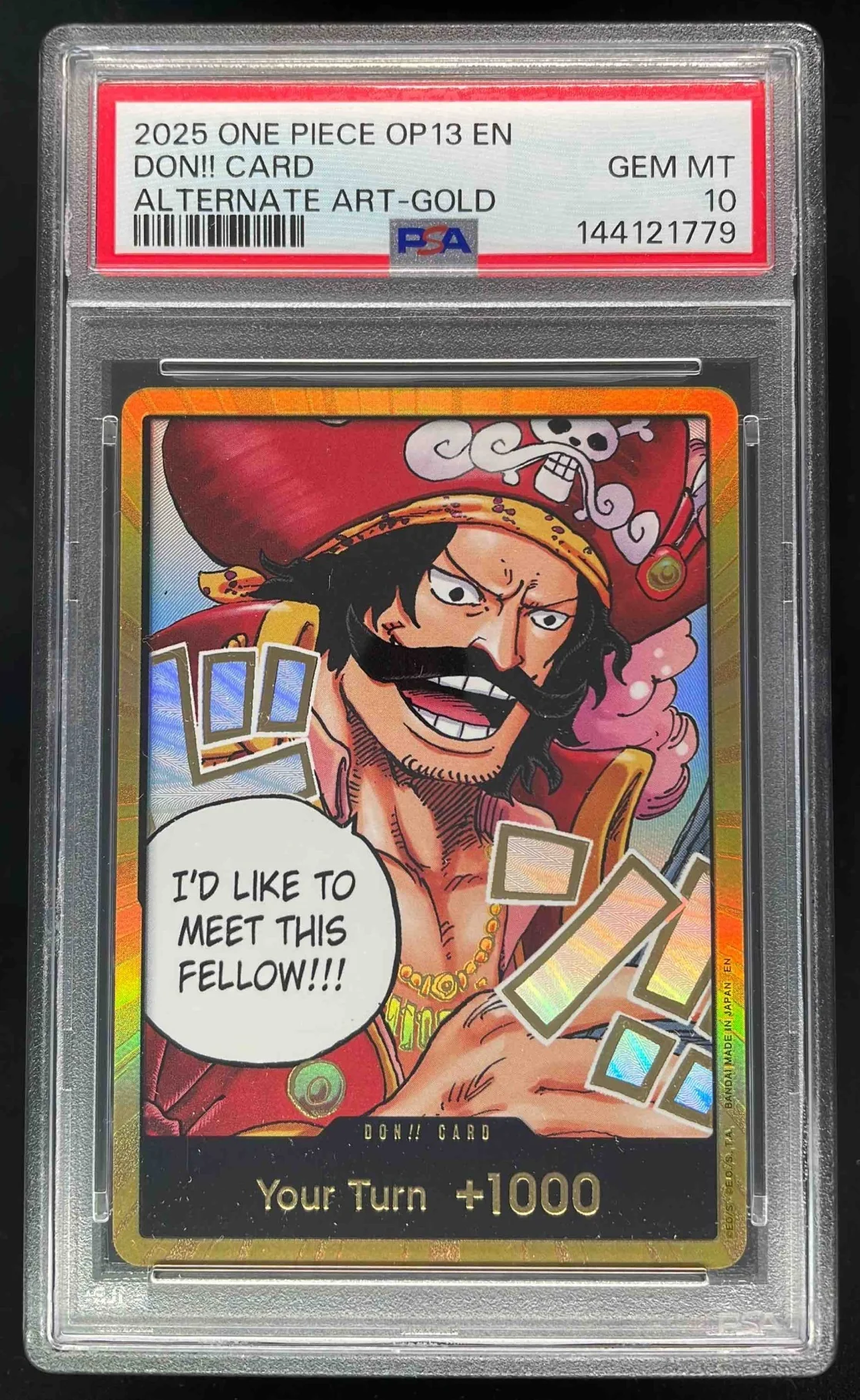 2025 One Piece OP13 EN Don!! Card Alternate Art Gold PSA 10