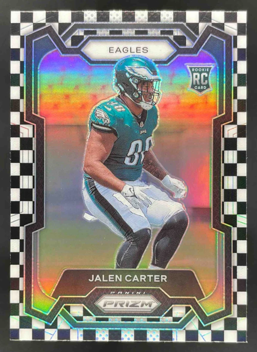 2023 Panini Prizm Black and White Checker #381 Jalen Carter RC