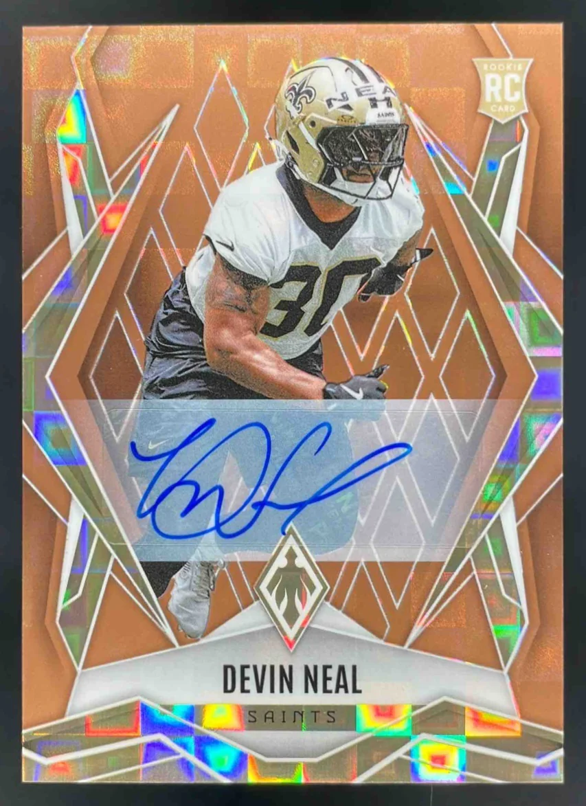 2025 Panini Phoenix Rookies Bronze Pandora Prizm #207 Devin Neal RC Auto /99