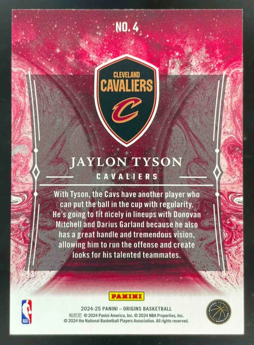 2024-25 Panini Origins Taking the Leap Black and White #4 Jaylon Tyson RC /15 - Image 2
