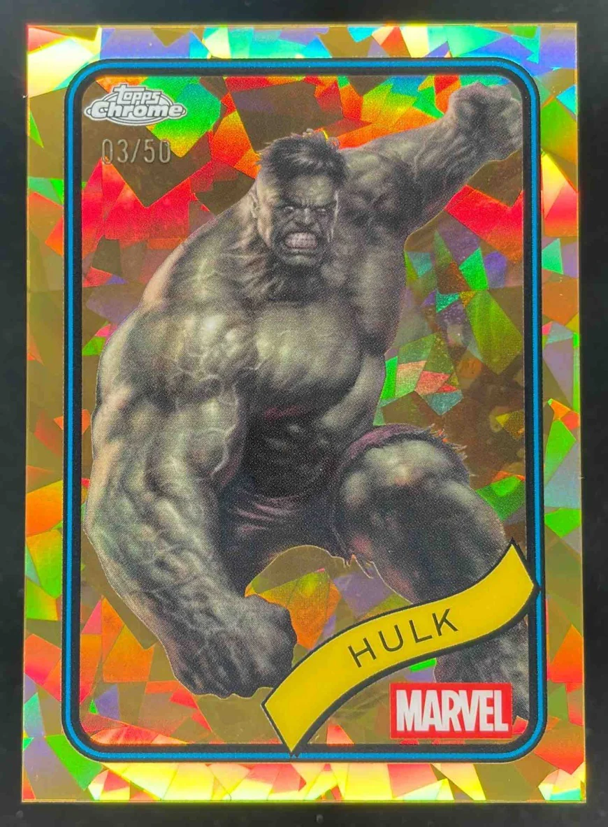 2025 Topps Chrome Marvel Sapphire Gold Sapphire Refractor #128 Hulk /50
