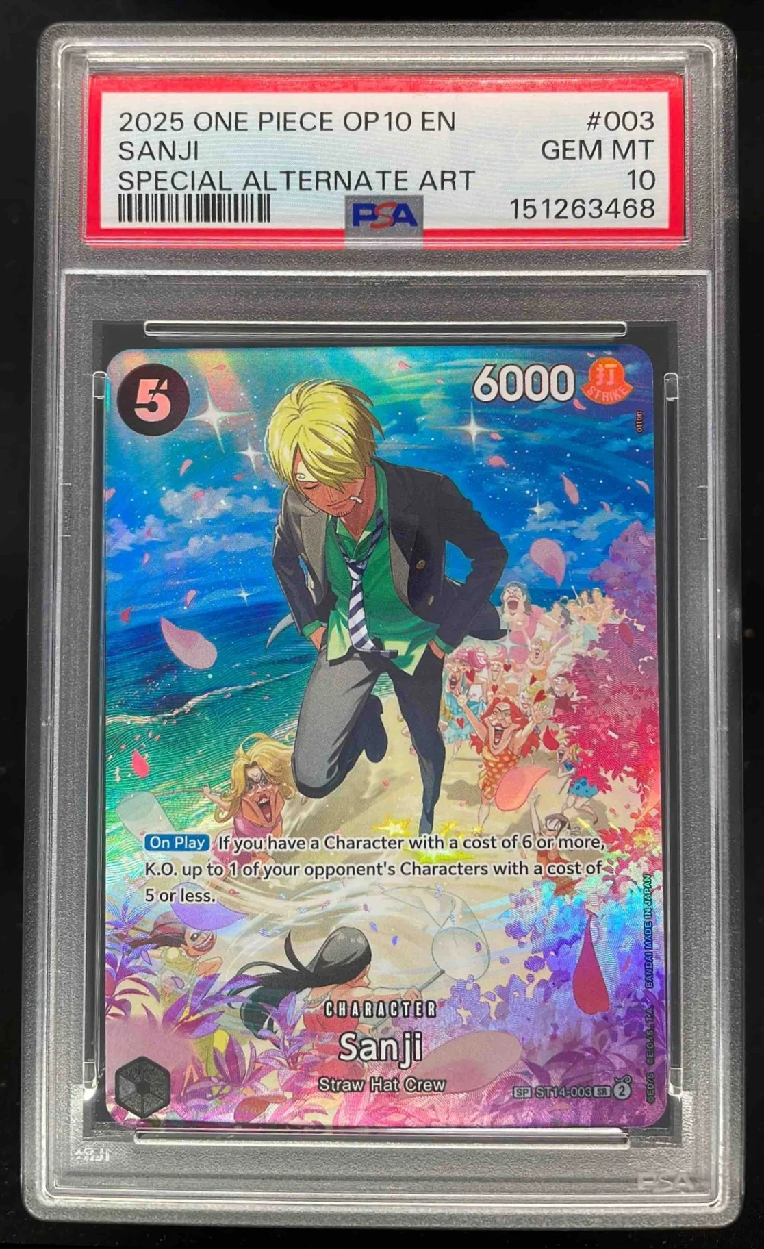 2025 One Piece OP10 EN #003 Sanji Special Alternate Art PSA 10