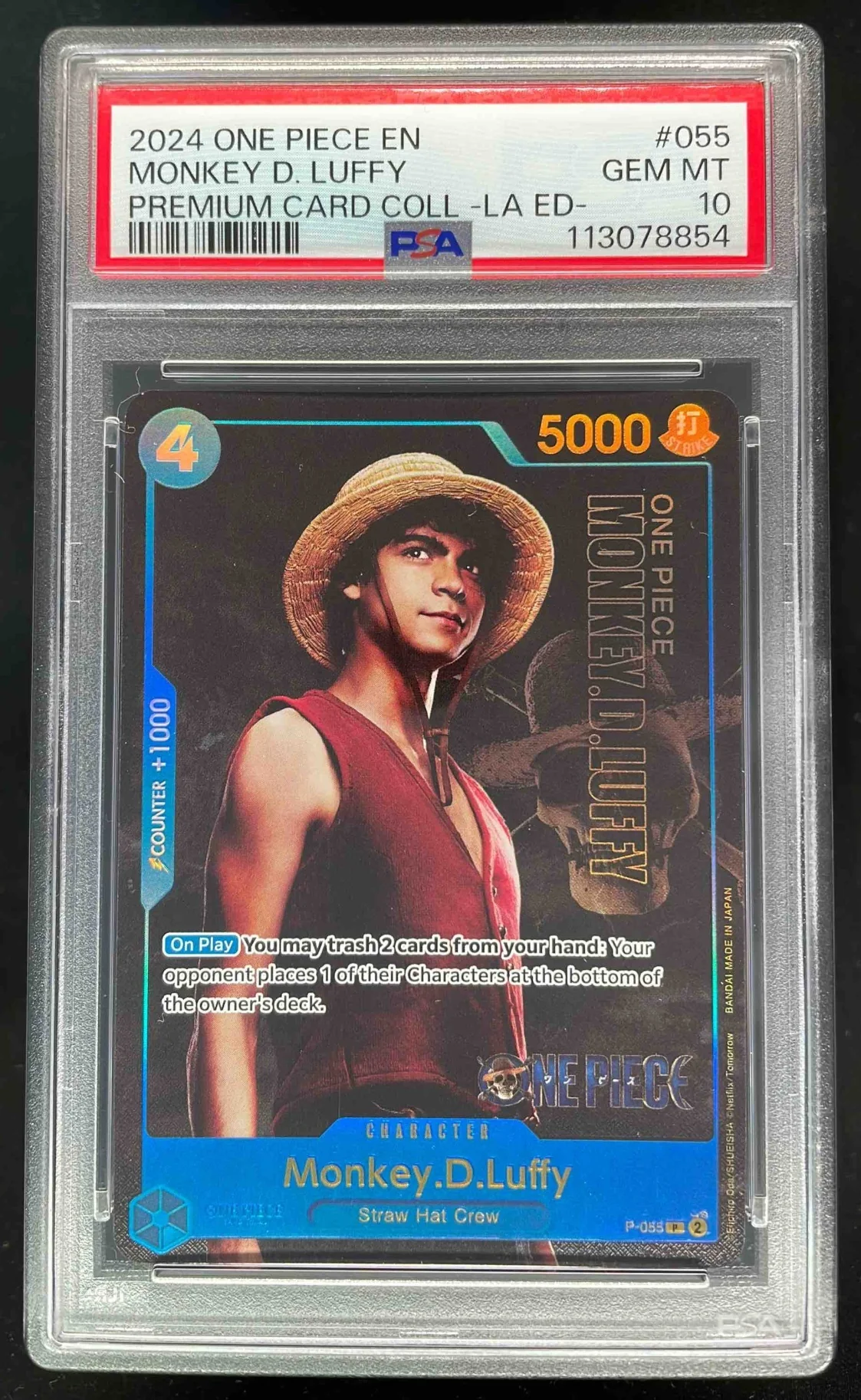 2024 One Piece EN Premium Card Collection LA ED #055 Monkey D Luffy PSA 10