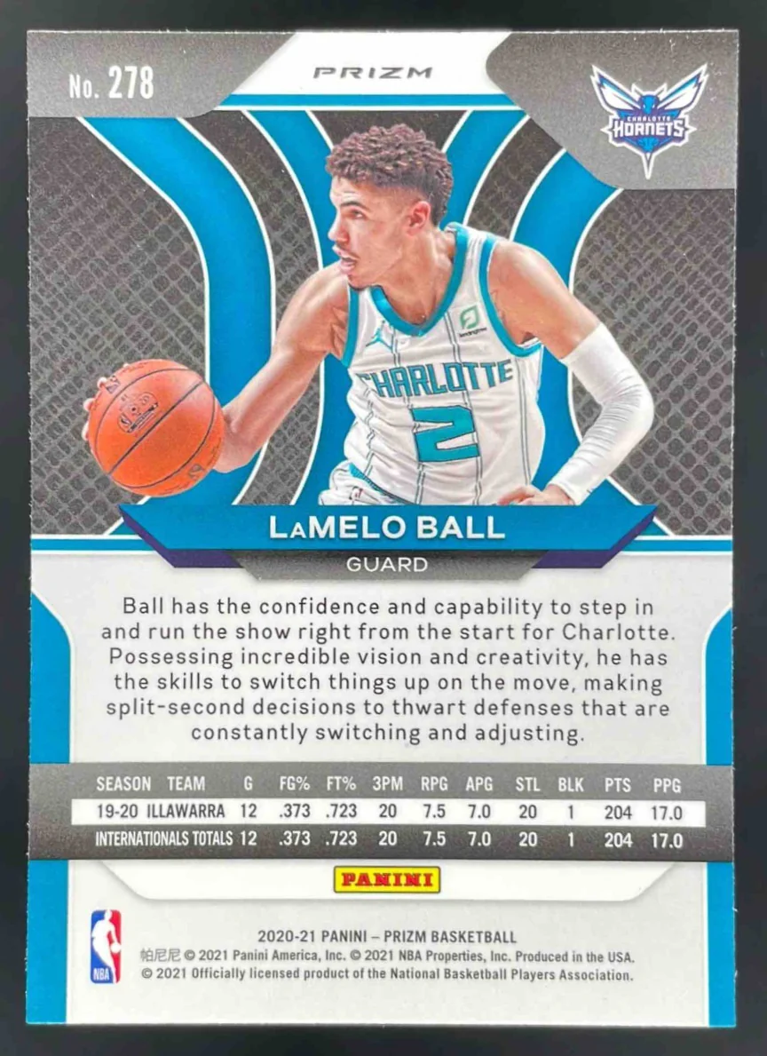2020-21 Panini Prizm Green Prizms #278 LaMelo Ball RC - Image 2