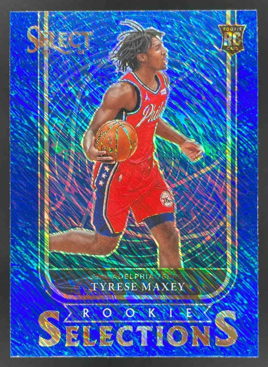 2020-21 Panini Select Rookie Selections Blue #7 Tyrese Maxey RC
