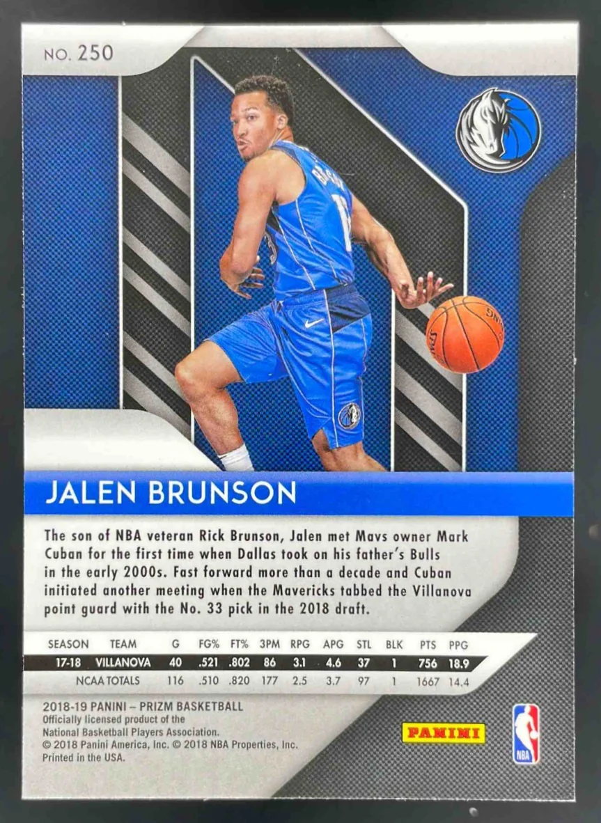 2018-19 Panini Prizm #250 Jalen Brunson RC - Image 2