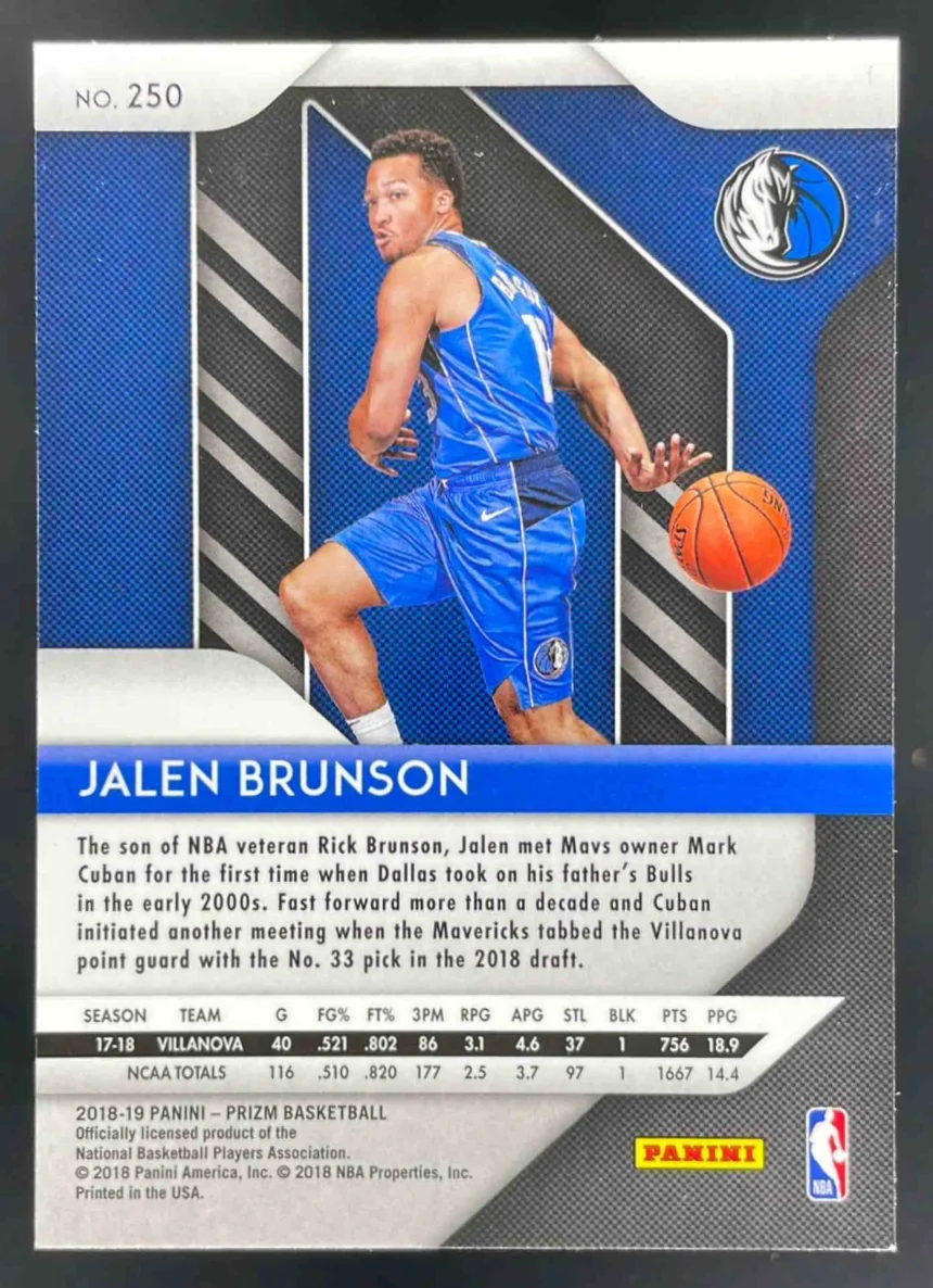 2018-19 Panini Prizm #250 Jalen Brunson RC - Image 2