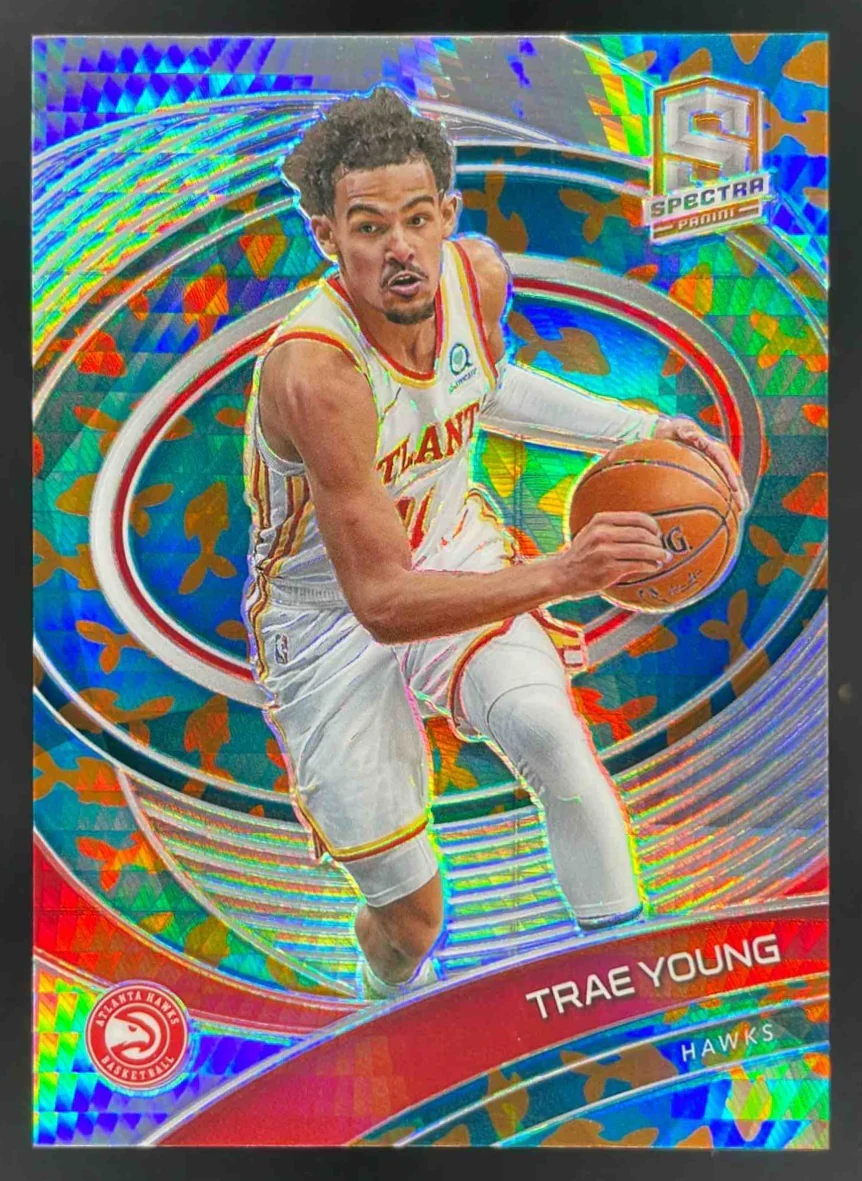 2020-21 Panini Spectra Asia Blue Orange #17b Trae Young /49
