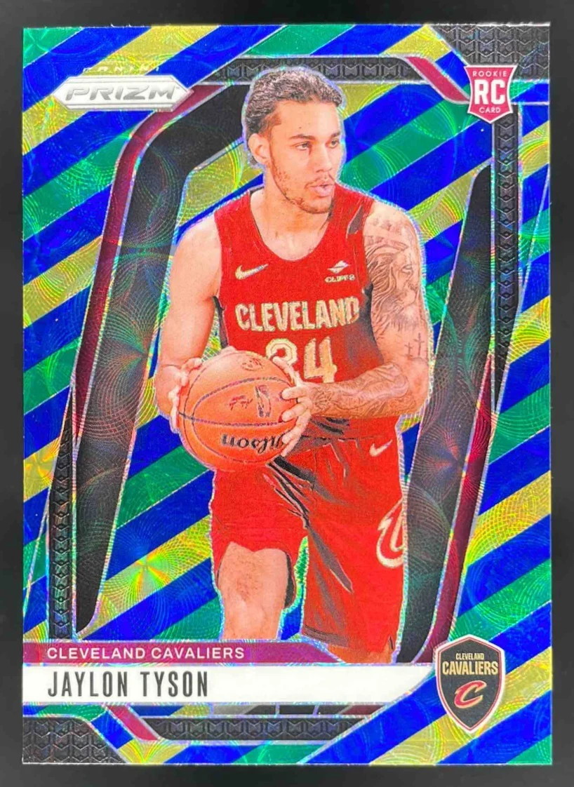 2024-25 Panini Prizm Choice Blue, Yellow and Green Prizm #228 Jaylon Tyson RC