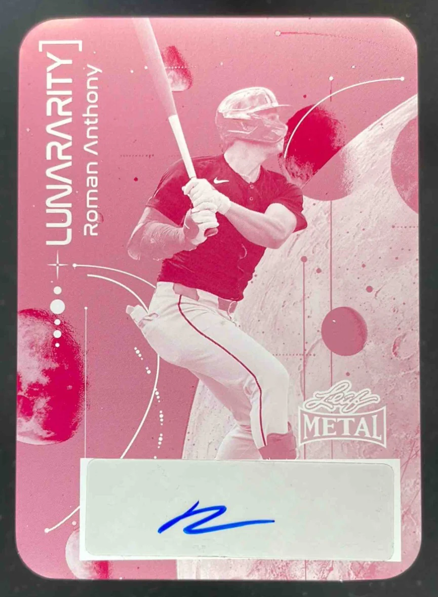 2025 Leaf Metal Lunararity Printing Plates Magenta #L-RA1 Roman Anthony Auto 1/1