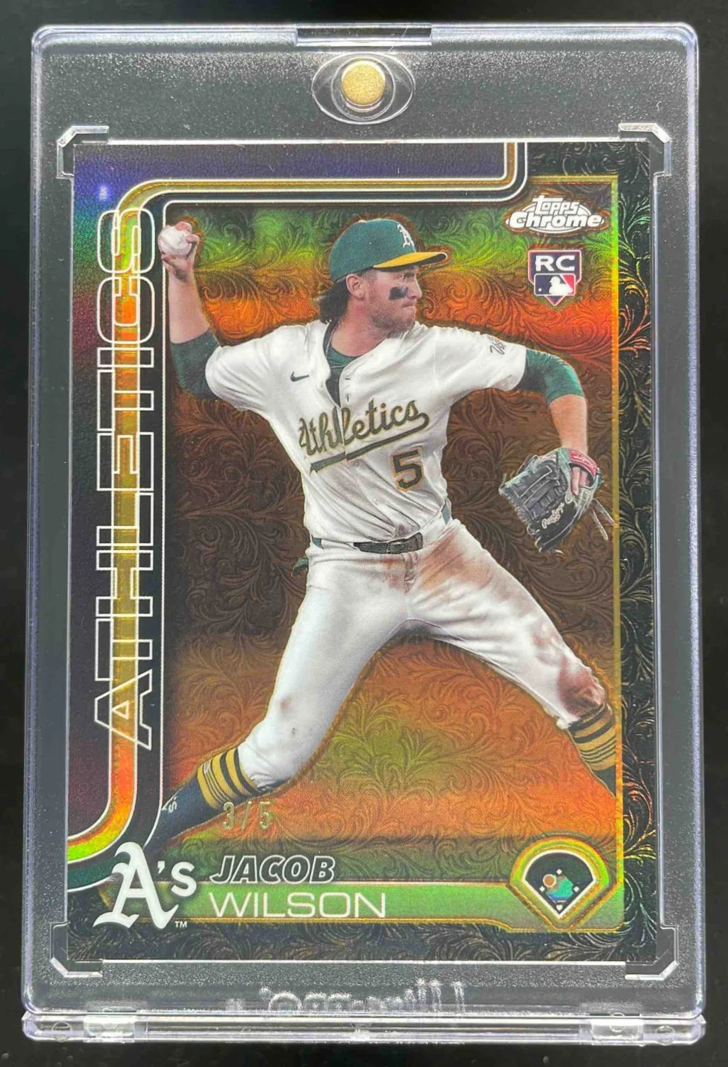 2025 Topps Gilded Collection Chrome Gold Electroblack Gold Jacob Wilson RC /5