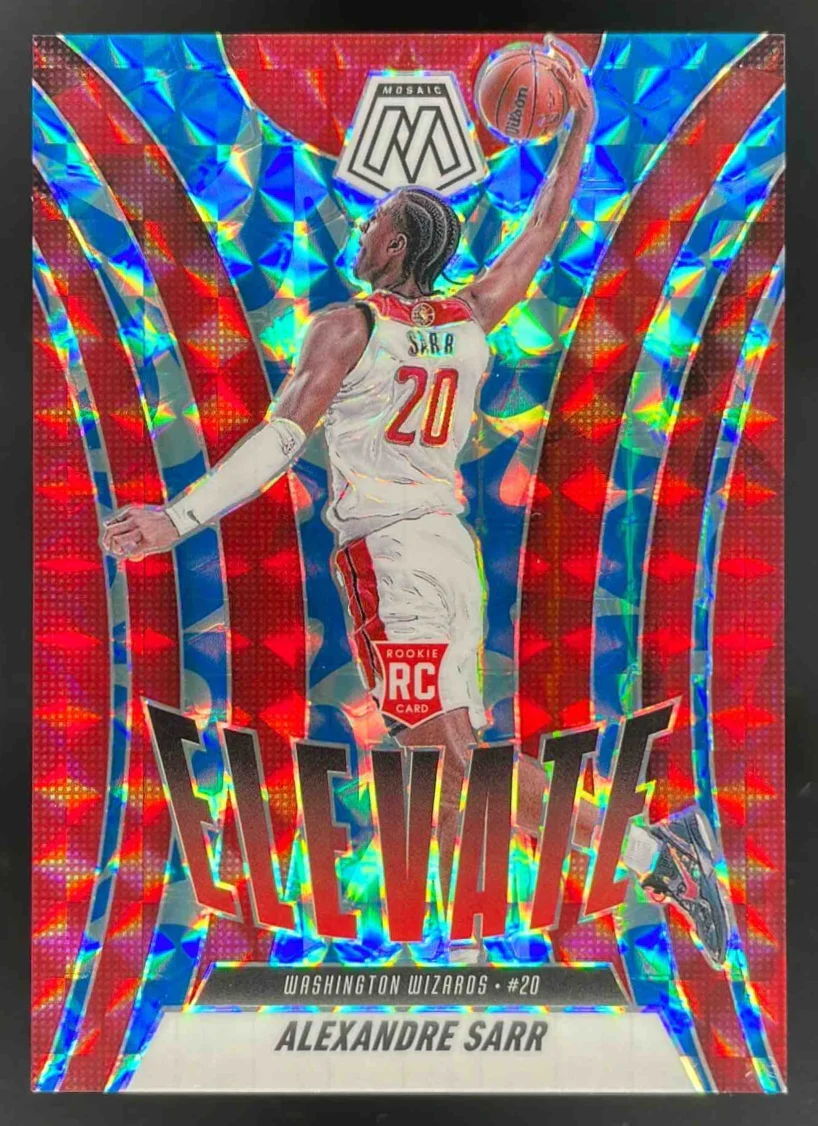 2024-25 Panini Mosaic Elevate Reactive Blue Mosaic #7 Alexandre Sarr RC /99