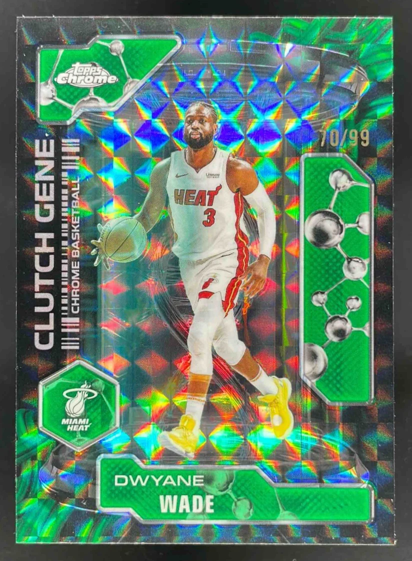 2025 Topps Chrome Clutch Gene Geometric Green Refractor #CG-21 Dwyane Wade /99