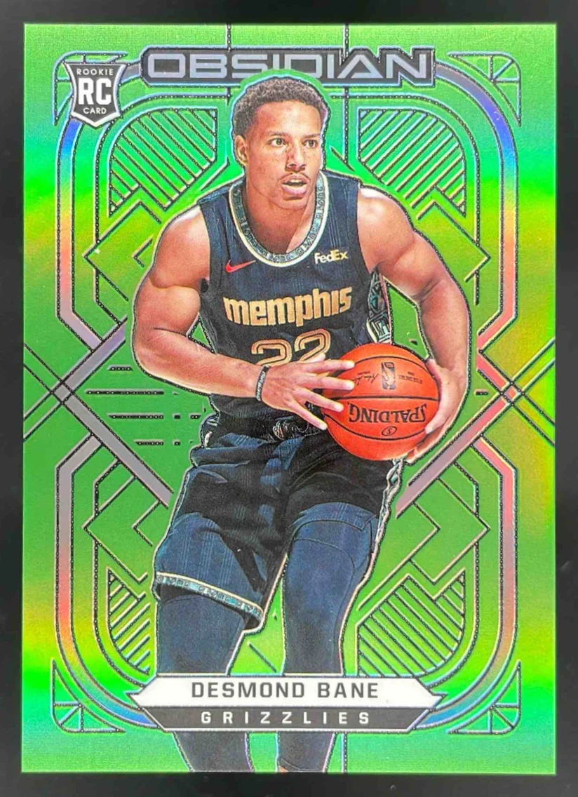 2020-21 Panini Obsidian Electric Etch Green Flood #158 Desmond Bane RC