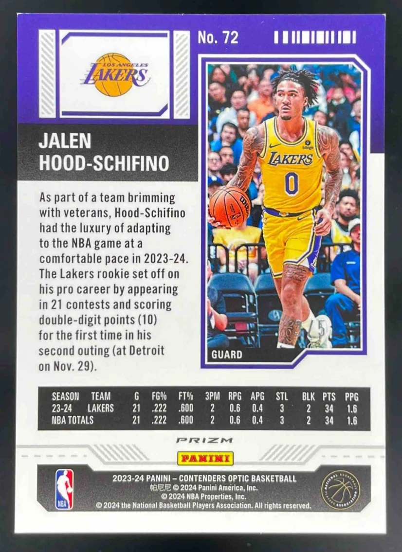 2023 Contenders Optic International Jade Cracked Ice Jalen Hood-Schifino RC /5 - Image 2