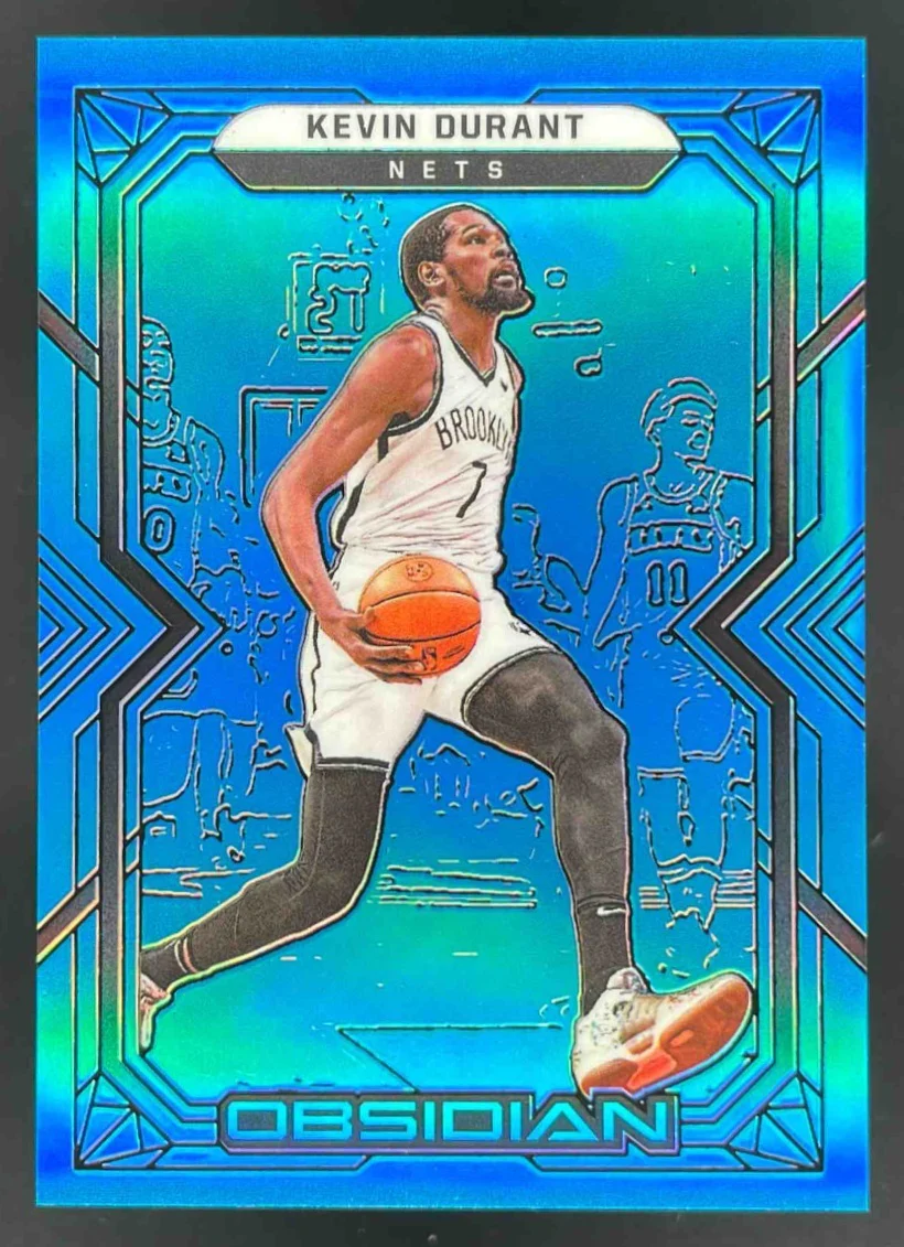 2021-22 Panini Obsidian Electric Etch Blue Flood #7 Kevin Durant