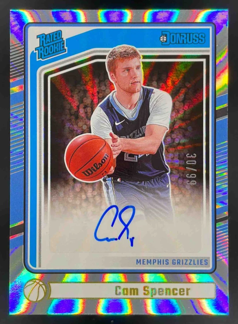 2024-25 Donruss Rated Rookies Holo Laser #285 Cam Spencer RC Auto /99