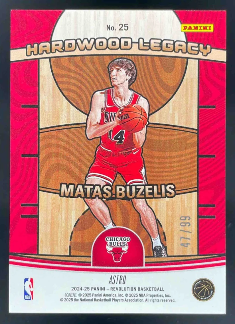 2024-25 Panini Revolution Hardwood Legacy Blue Astro #25 Matas Buzelis RC /99 - Image 2