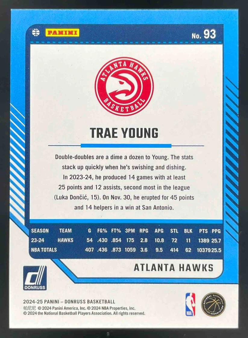 2024-25 Panini Donruss Pink Disco #93 Trae Young /25 - Image 2