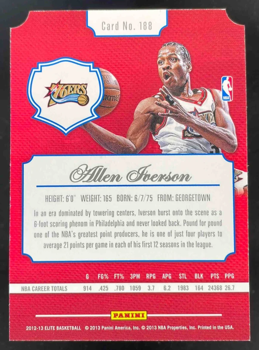 2012-13 Panini Elite Aspirations #188 Allen Iverson /97 - Image 2