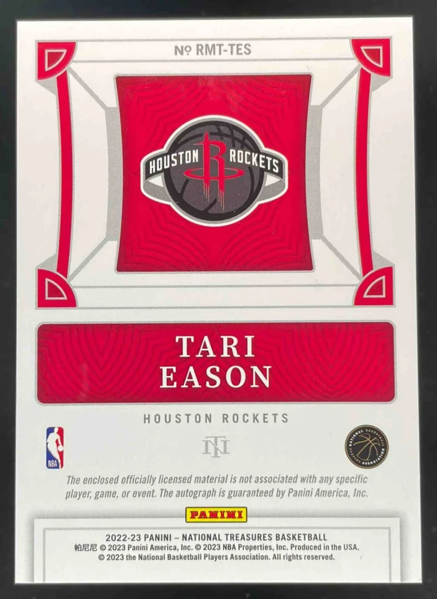 2022 National Treasures Rookie Materials Triple #RMT-TES Tari Eason RC Auto /99 - Image 2