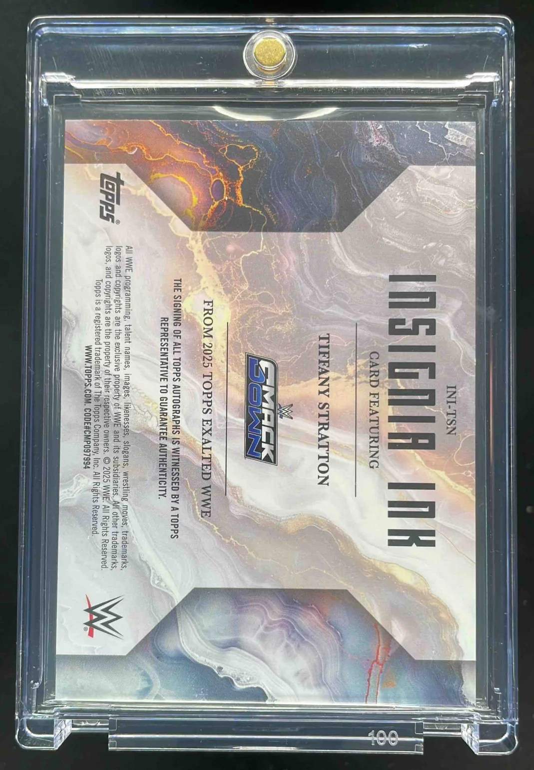 2025 Topps Exalted Insignia Ink Autographs Green #TSN Tiffany Stratton Auto /50 - Image 2