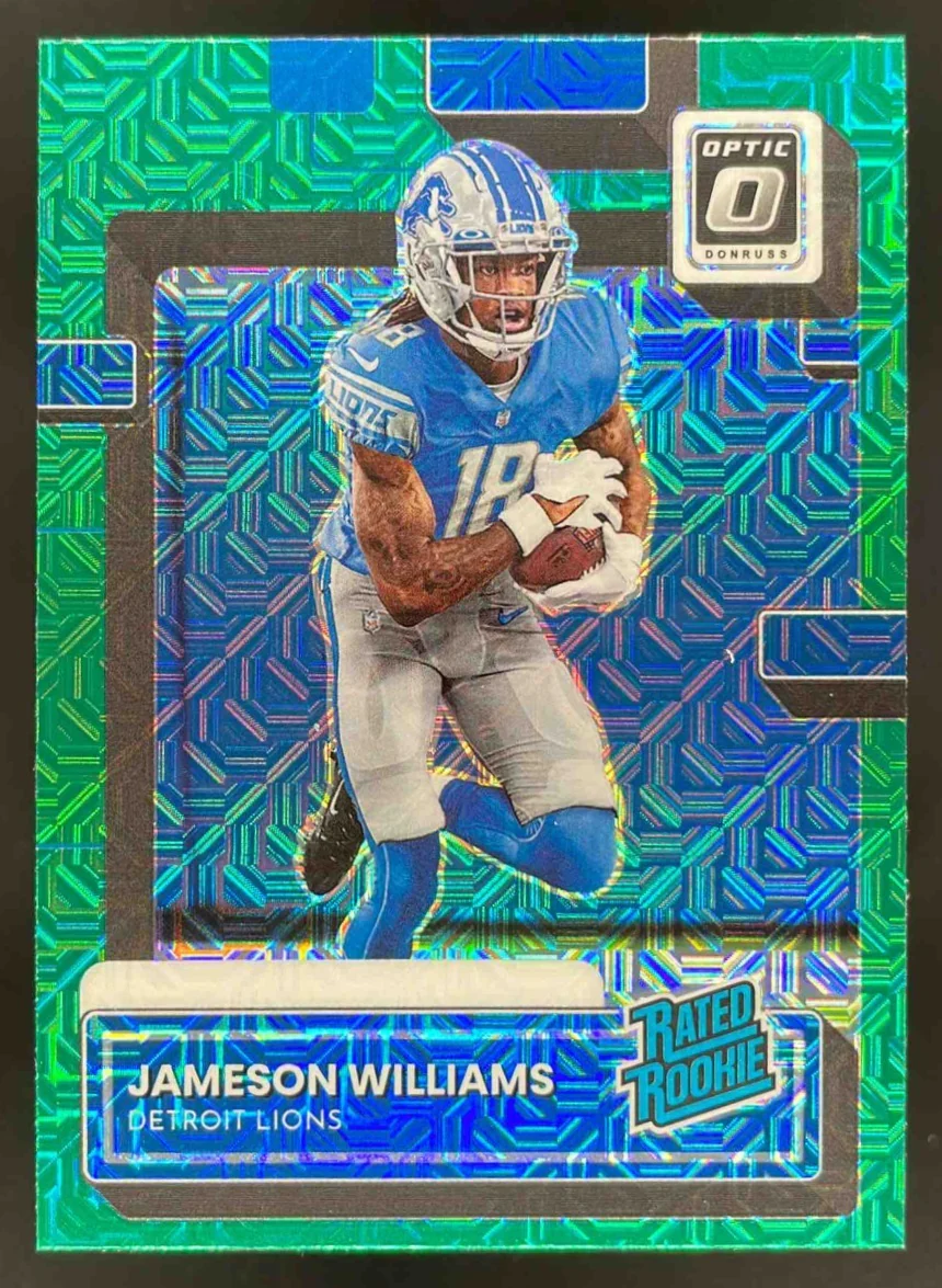 2022 Donruss Optic Rated Rookies Preview Green Mojo #P-308 Jameson Williams RC