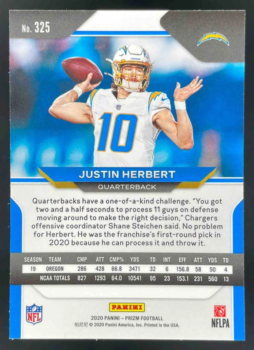 2020 Panini Prizm #325 Justin Herbert RC - Image 2