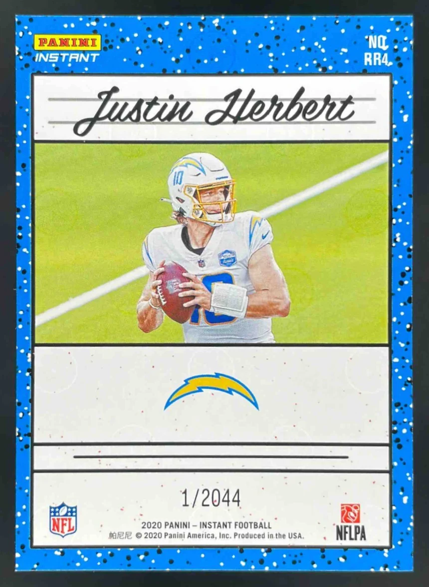 2020 Panini Instant Rated Rookies Retro #RR4 Justin Herbert RC - Image 2
