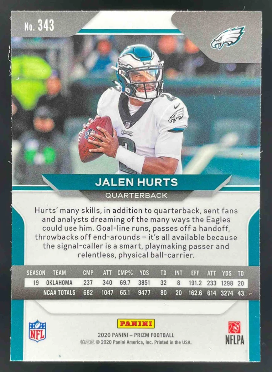 2020 Panini Prizm #343 Jalen Hurts RC - Image 2