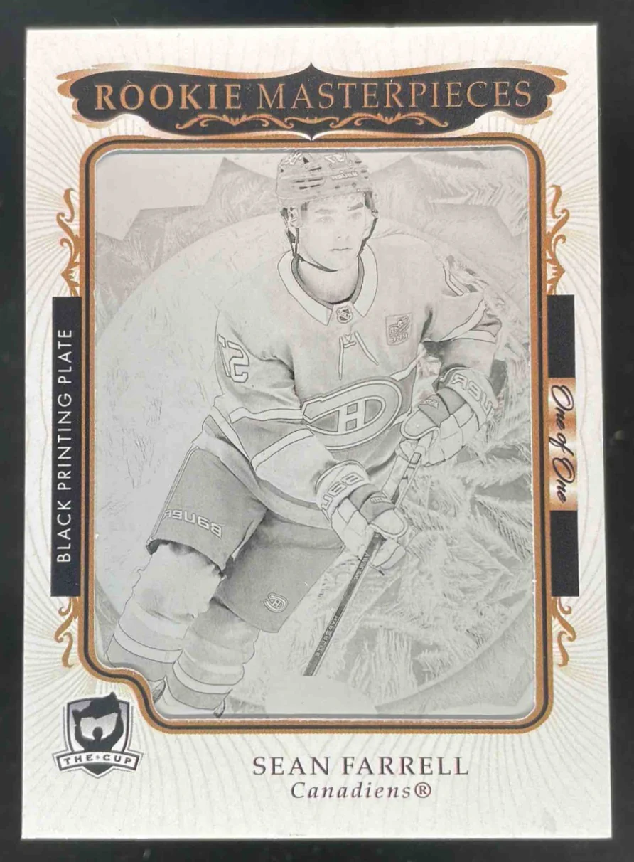 2023 The Cup Printing Plate Black #ICE-216 Sean Farrell RC Rookie 1/1