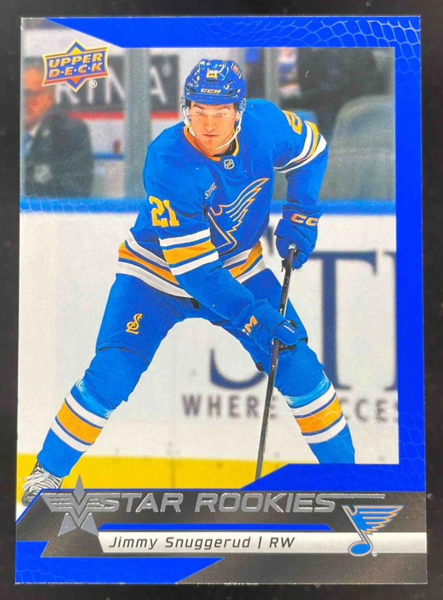 2025-26 Upper Deck Star Rookies Box Set Blue #17 Jimmy Snuggerud RC
