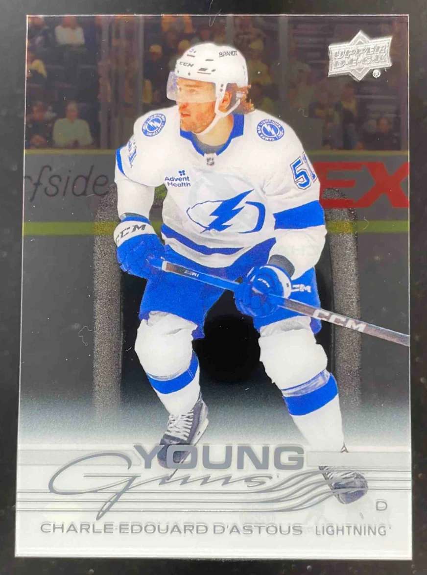 2025-26 Upper Deck Series 2 Young Guns Clear Cut #457 Charle-Edouard D'Astous RC