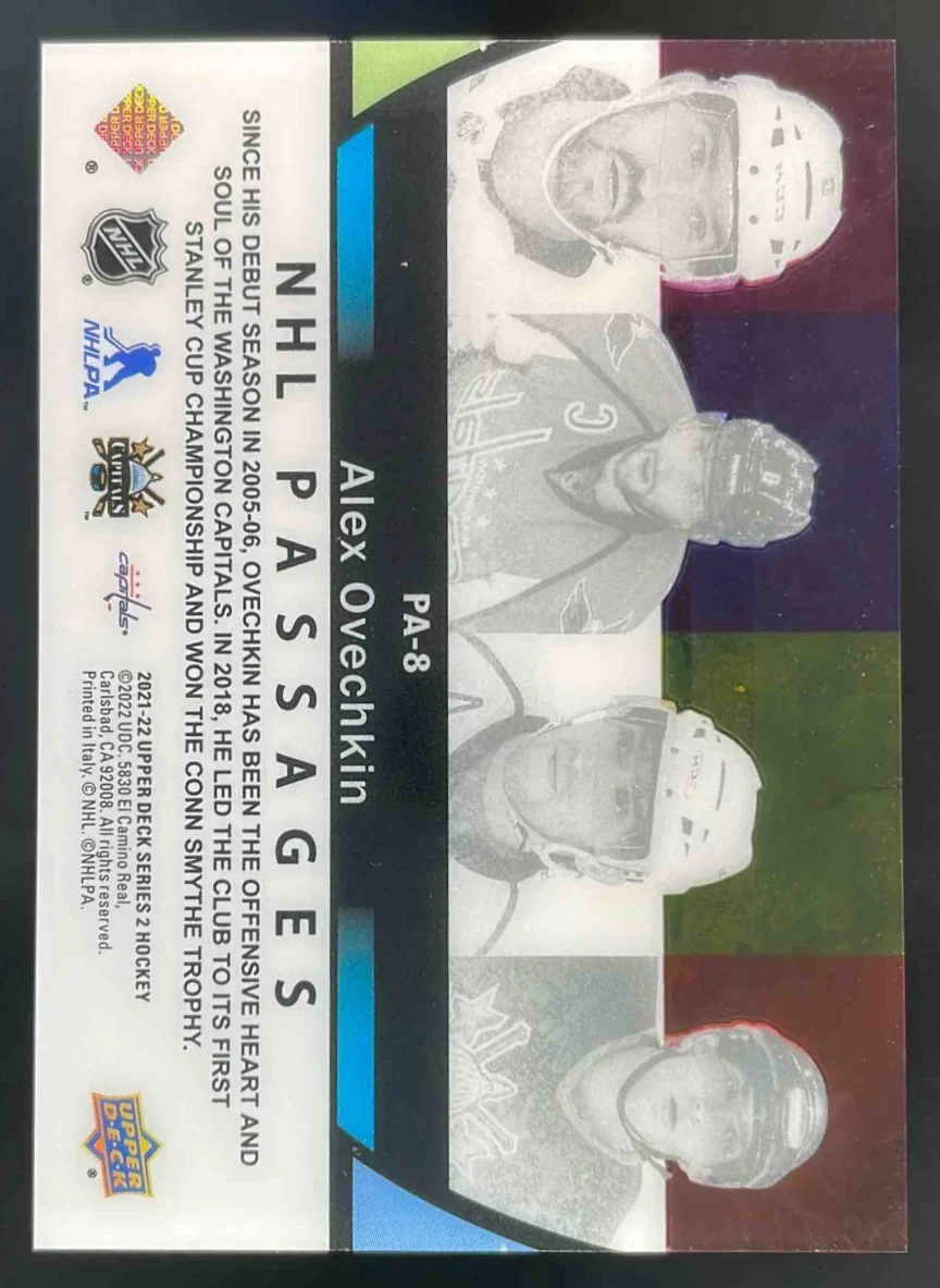 2021-22 Upper Deck NHL Passages #PA-8 Alex Ovechkin - Image 2