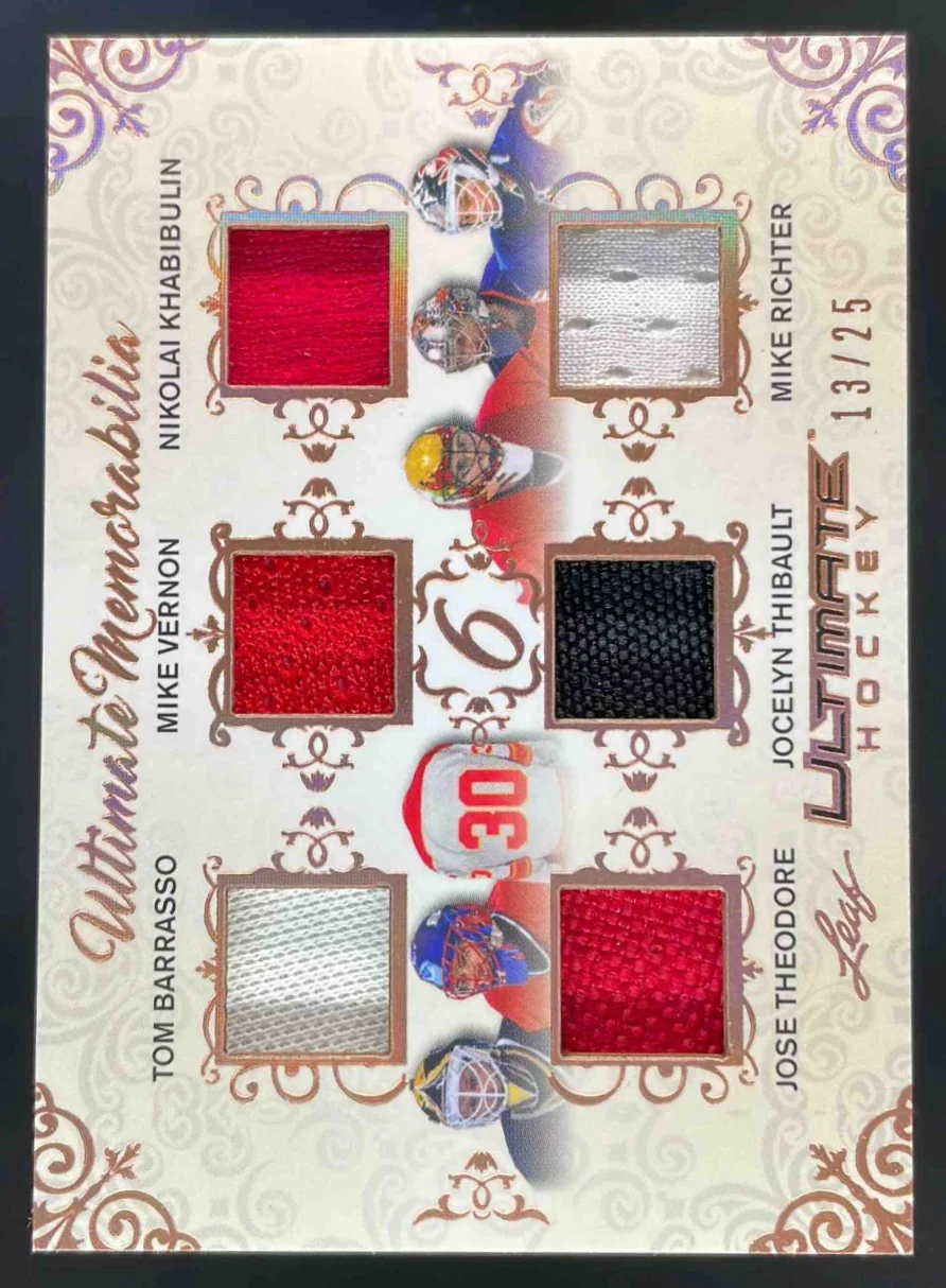 2023 Leaf Jerseys Barrasso Vernon Khabibulin Theodore Thibault Richter /25