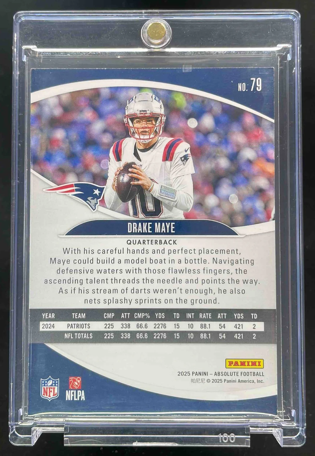 2025 Panini Absolute Spectrum Purple #79 Drake Maye /5 - Image 2