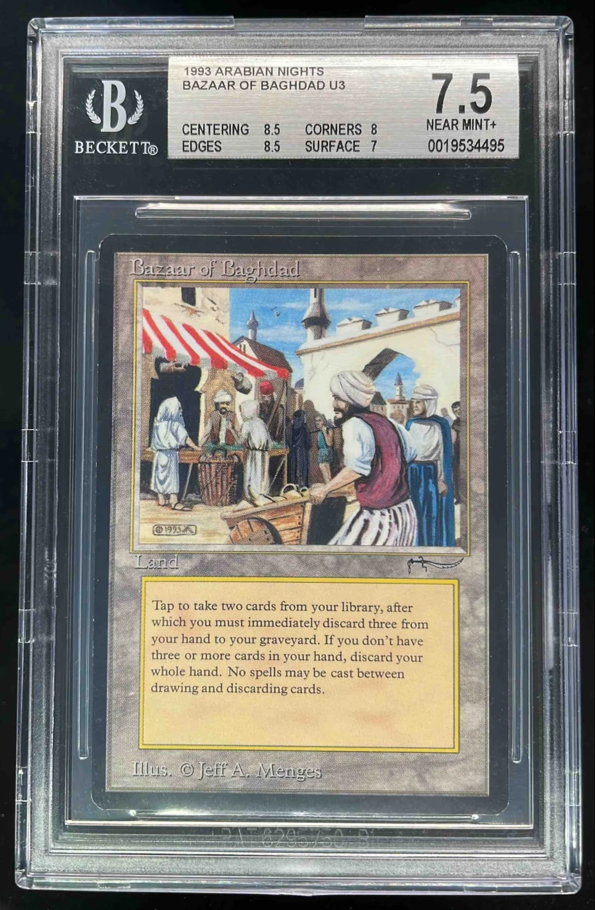 1993 Magic the Gathering Arabian Nights Bazaar of Baghdad U3 BGS 7.5
