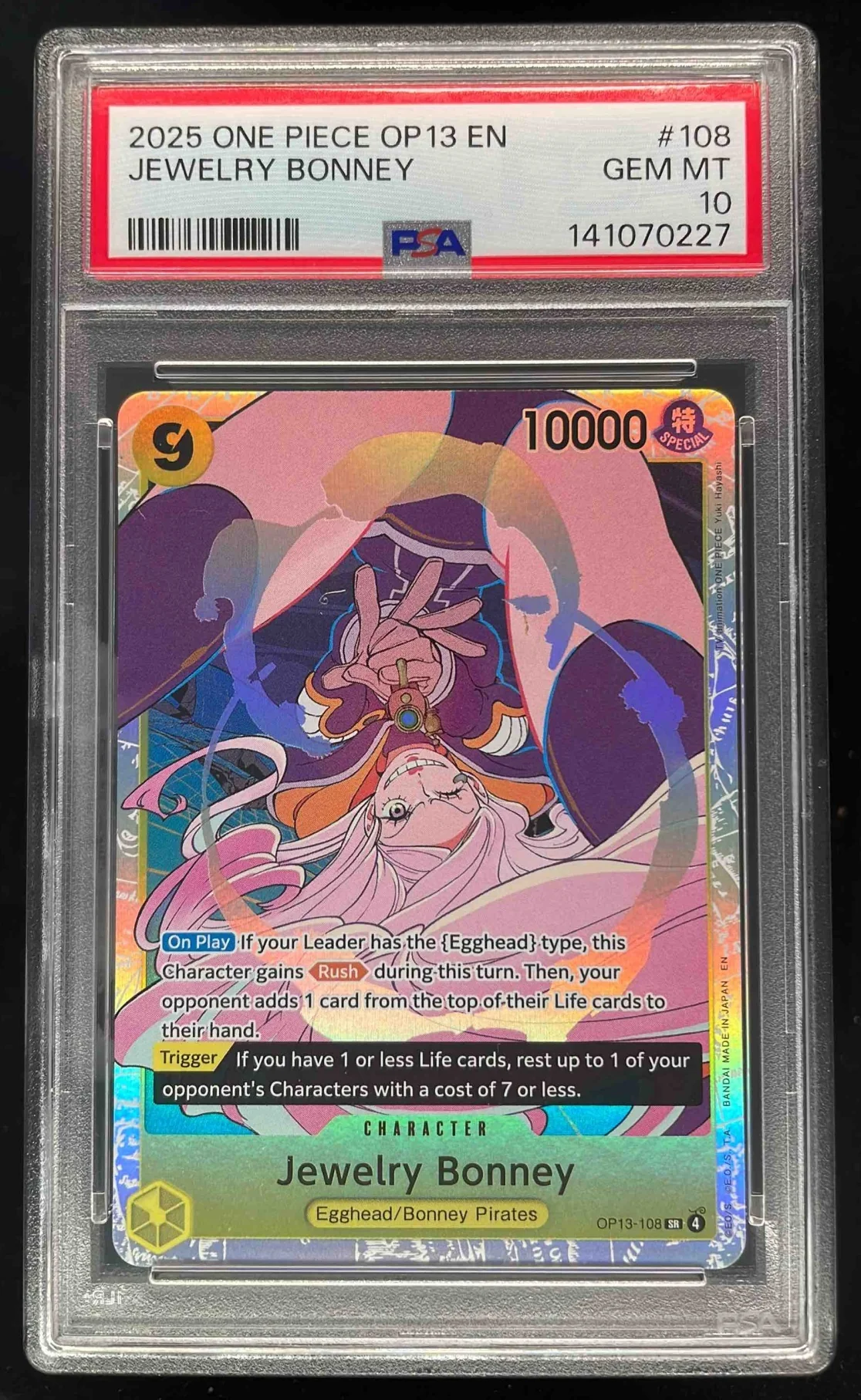 2025 One Piece OP13 EN #108 Jewelry Bonney PSA 10