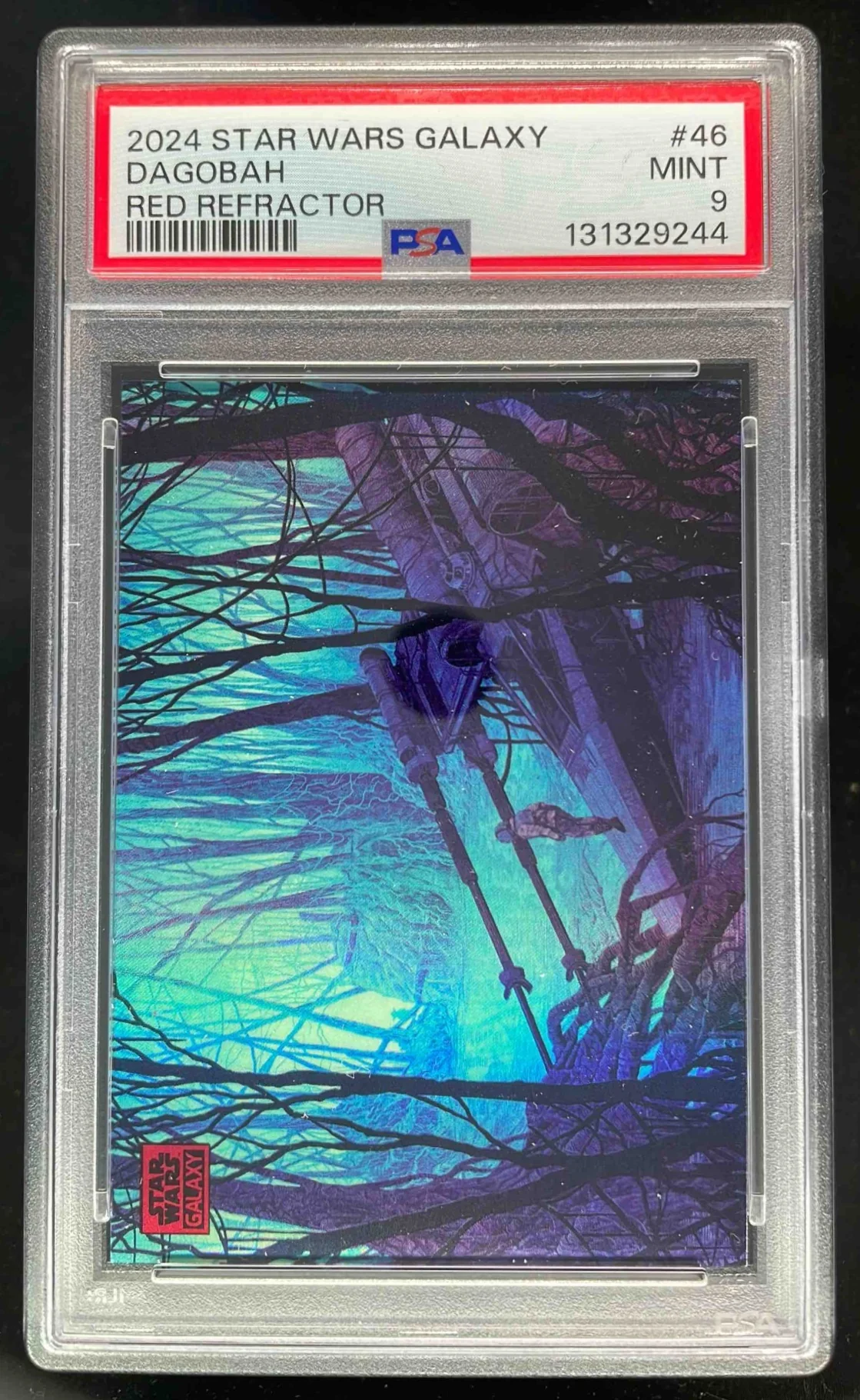 2024 Topps Chrome Star Wars Galaxy Red Refractor #46 Dagobah /5 PSA 9