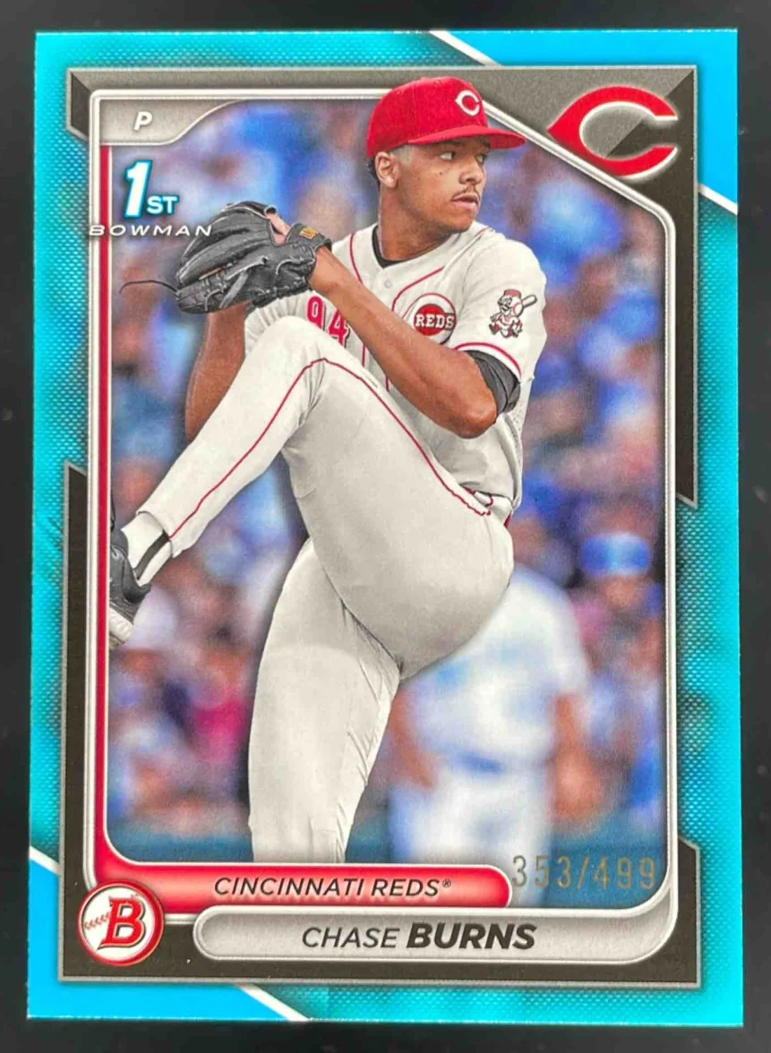 2024 Bowman Draft Sky Blue #BD-55 Chase Burns RC /499