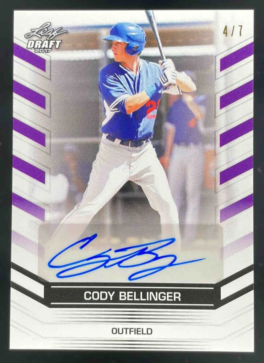 2017 Leaf Draft Black Cody Bellinger RC Auto /7