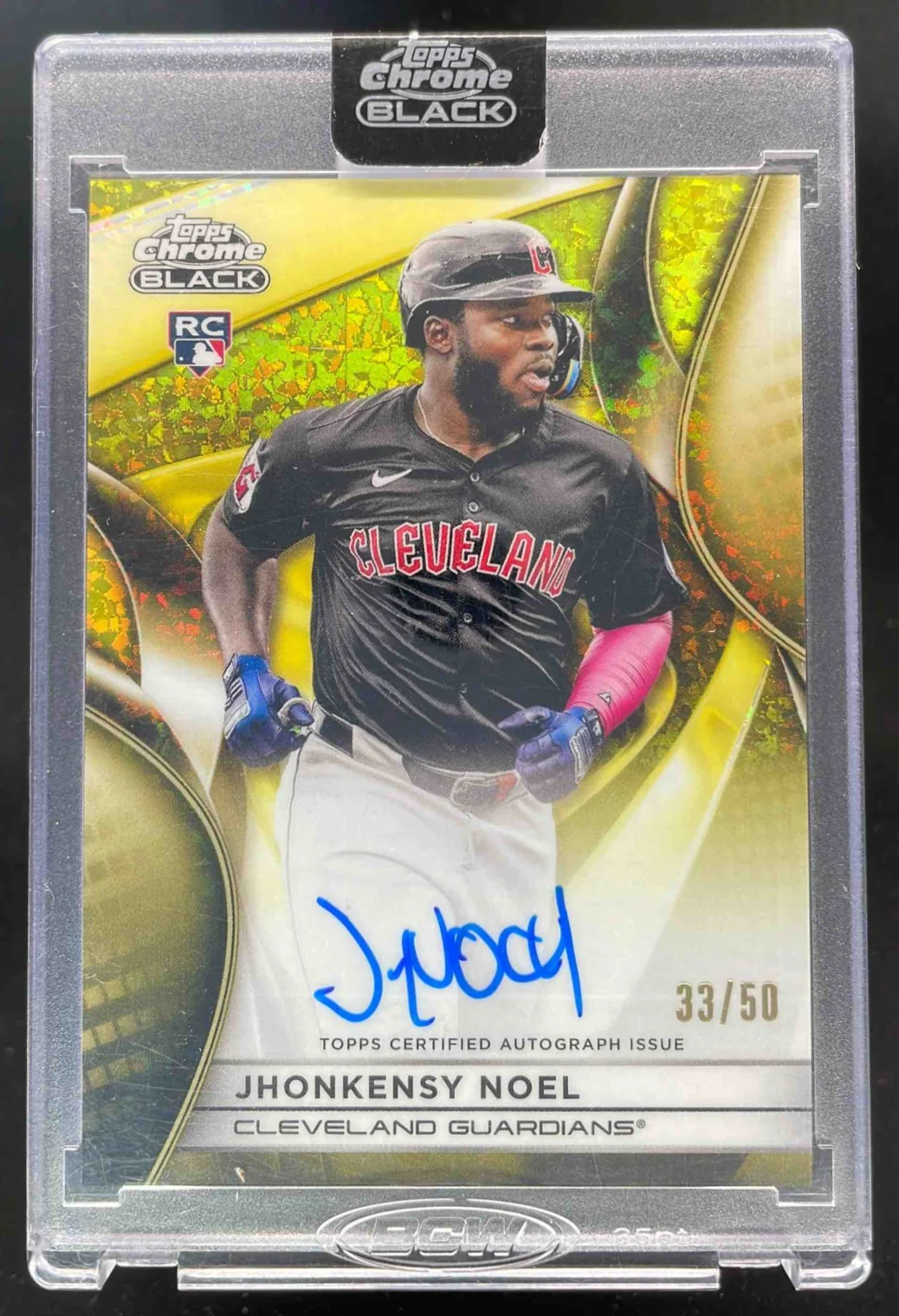 2025 Topps Chrome Black Gold Mini-Diamond #CBA-JN Jhonkensy Noel RC Auto /50