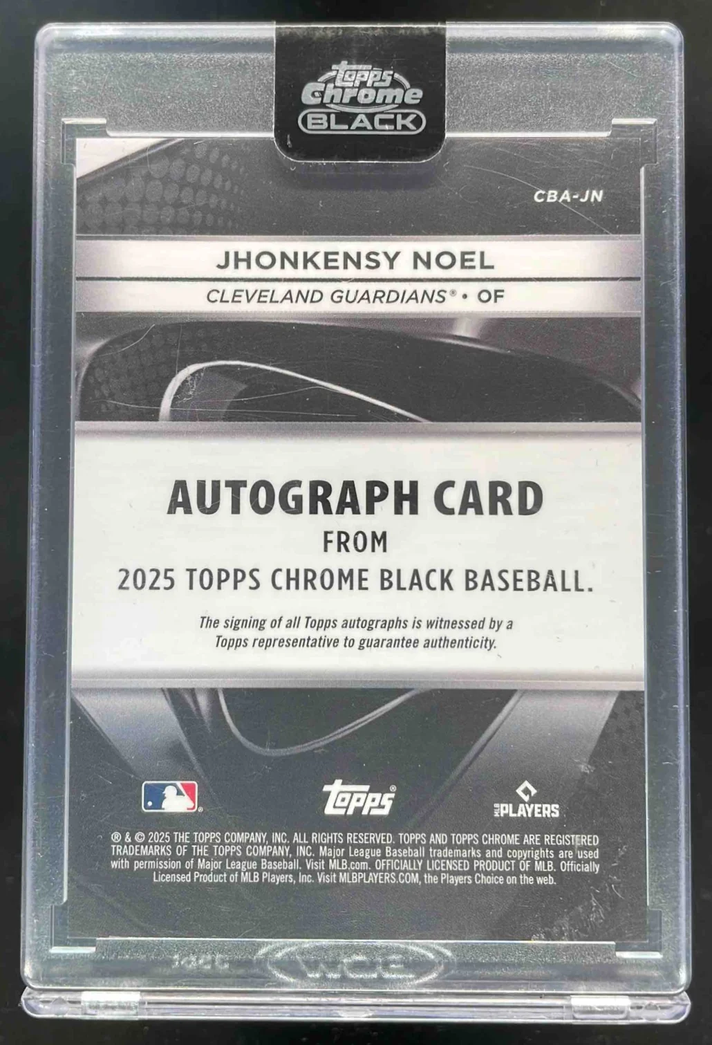 2025 Topps Chrome Black Gold Mini-Diamond #CBA-JN Jhonkensy Noel RC Auto /50 - Image 2