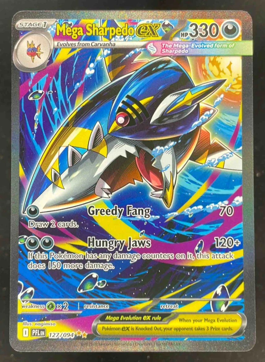 2025 Pokemon Phantasmal Flames #127/094 Mega Sharpedo ex Special Rare