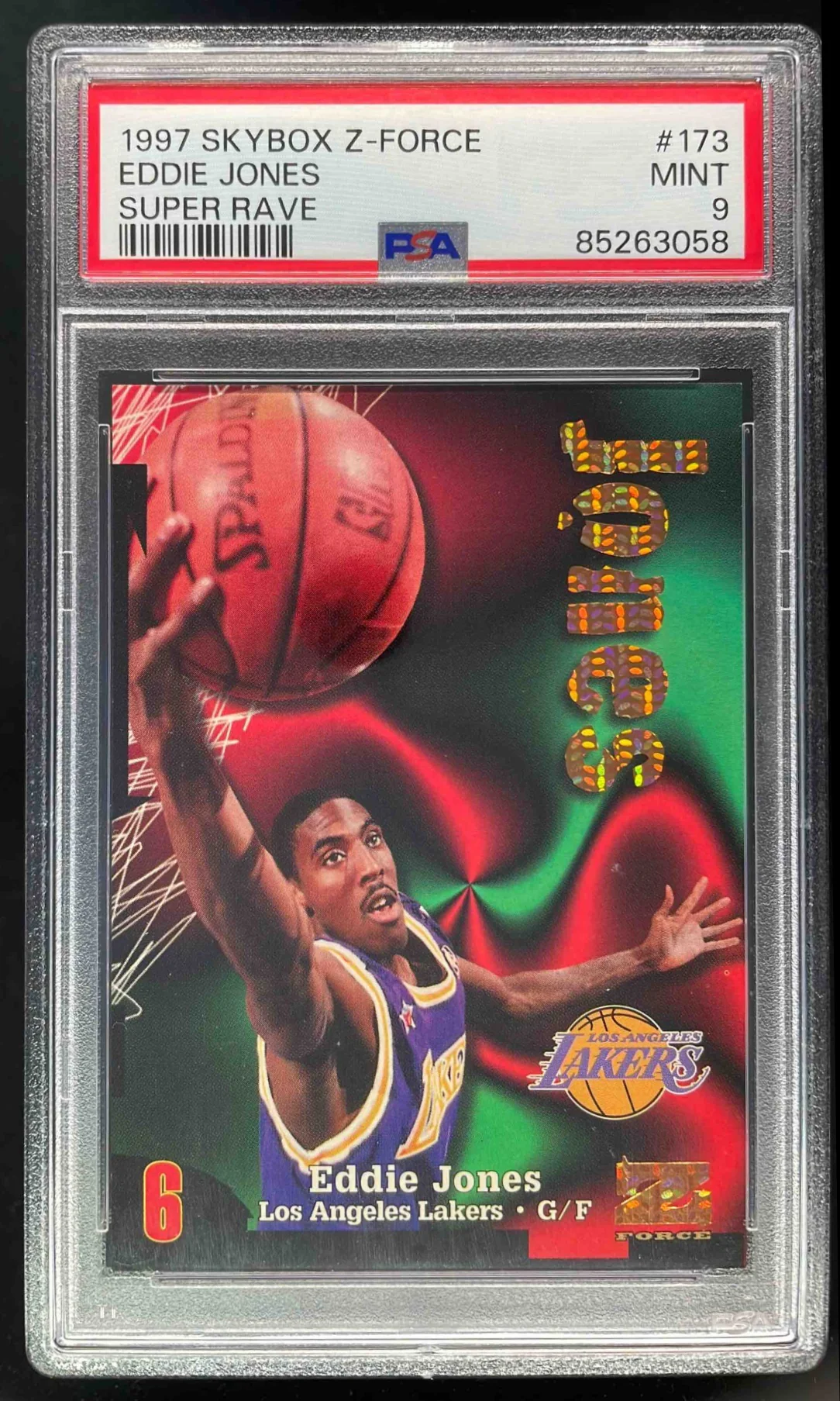 1997-98 Skybox Z-Force Super Rave #173 Eddie Jones /50 PSA 9